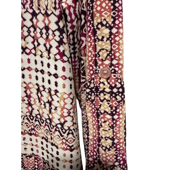 Kut From The Kloth Womens Multicolor Patterned Button-Front Blouse XL Polyester - Picture 4 of 8